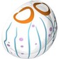 Dome Hemisphere 2 x 2 with Cutout with Blue Lines, Purple Dots and Orange Circles Print