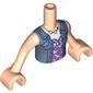 Minidoll Torso Girl with Sand Blue Jacket, Lavender Top with Birds, Necklace and Pendulum