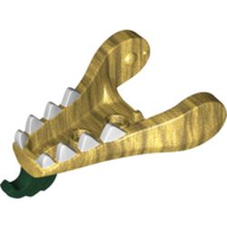 Creature Body Part, Dragon Head Lower Jaw with White Teeth, Dark Green Beard