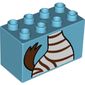 Duplo Brick 2 x 4 x 2 with Zebra Torso Print