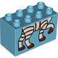 Duplo Brick 2 x 4 x 2 with Zebra Legs Print
