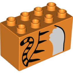 Duplo Brick 2 x 4 x 2 with Tiger Torso Print