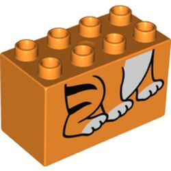 Duplo Brick 2 x 4 x 2 with Tiger Legs Print