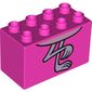 Duplo Brick 2 x 4 x 2 with Flamingo Legs Print
