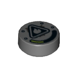Tile Round 1 x 1 with Gauge, Flammable Warning