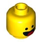 Minifig Head Benny, Dual Sided, Smile with Tongue / Scared Print [Hollow Stud]