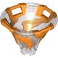 Cone Reverse with 4 Handles, Spinner, with Marbled Orange Pattern