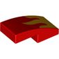 Slope Curved 2 x 1 No Studs [1/2 Bow] with Yellow Flames print
