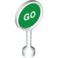 Duplo Sign Dual Sided with 'Go' on Green Background / 'Stop' on Red Background Print