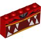 Brick 1 x 5 x 2 with Angry Unikitty, Sharp Teeth, Fangs, Closed Eyes