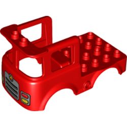Duplo Truck Body, with Fire Logo, Headlights, and Grille Print