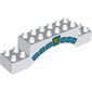 Duplo Brick 2 x 10 x 2 Arch with Dark Azure Stone Arch and Gold Police Badge Print