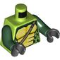 Torso Bare Chest, Yellow Snake Belly, Dark Green Spots, Strap Print, Dark Green Arms, Black Hands
