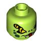 Minifig Head Lasha, Double-Eyed Snake, Tangs, Tongue, Dark Green Spots Print [Hollow Stud]