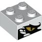 Brick 2 x 2 with Gold Snake Eye, Black/White Scales
