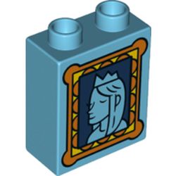 Duplo Brick 1 x 2 x 2 with Bottom Tube with Queen in Picture Frame Print