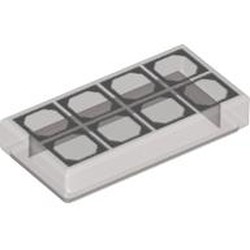 Tile 1 x 2 with Dark Bluish Grey Squares print