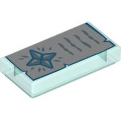 Tile 1 x 2 with Document and Crystals print