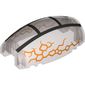Windscreen 10 x 6 x 3 Bubble Canopy Double Tapered with Square Front Cutout and Ninjago Silver Frame with Orange Cracks Print
