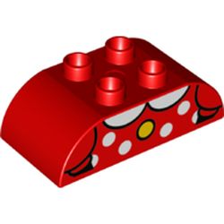 Duplo Brick 2 x 4 Curved Top with Minnie Mouse Dress Print