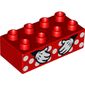 Duplo Brick 2 x 4 with Spots and Two Hands with White Gloves Print