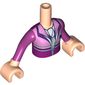 Minidoll Torso Girl with Pink and Dark Pink Vest, White Shirt with Knot
