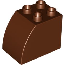 LEGO part 11344 Duplo Brick 2 x 3 x 2 with Curved Top in Reddish Brown
