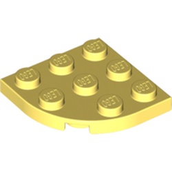 LEGO part 30357 PLATE 3X3, 1/4 CIRCLE in Cool Yellow/ Bright Light Yellow