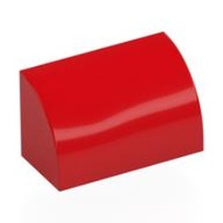 Brick Curved 1 x 2 x 1 No Studs with Vintage Logo, 'LEGO BILLUND DENMARK' print