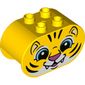 Duplo Brick 2 x 4 x 2 Rounded Ends with Tiger Face Print