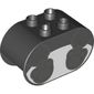Duplo Brick 2 x 4 x 2 Rounded Ends with Panda Body and Feet Print
