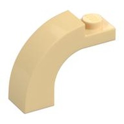 LEGO part  BRICK 1X3X2 W/INS AND OUTS.BOW in Brick Yellow/ Tan