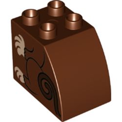 LEGO part 10043510 BRICK 2X3X2, OUTSIDE BOW, NO. 11 in Reddish Brown