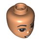 Minidoll Head Brown Eyes, Black Lips, Teeth