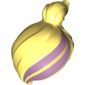 Hair Ponytail Off-center with Lavender Stripes Print