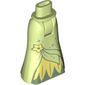 Minidoll Hips and Full Length Skirt with Yellow Flower, Dark Green Under Dress, Stars, Yellow Leaves