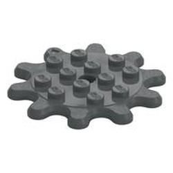 LEGO part  GEAR WHEEL 4X4, Z10 in Dark Stone Grey / Dark Bluish Gray