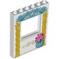 Panel 1 x 6 x 6 with Window with Yellow Columns, Blue Vase with Pink Flowers, Star Fish print