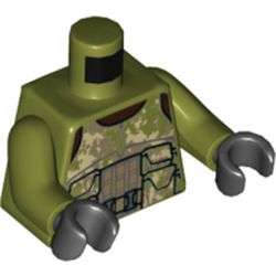 Torso Vest, Camouflage, Utility Belt, Pouches Print, Olive Green Arms, Black Hands