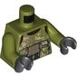 Torso Vest, Camouflage, Utility Belt, Pouches Print, Olive Green Arms, Black Hands