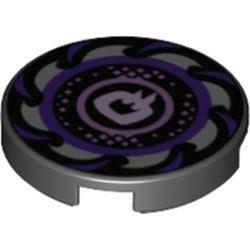 Tile Round 2 x 2 with Purple Ninjago Swirl print