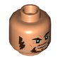 Minifig Head McCree, Reddish Brown Moustache, Beard, Sideburns Print [Hollow Stud]