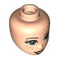 Minidoll Head Sand Green Eyes, Dark Red Lips, Freckles