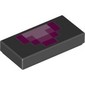 Tile 1 x 2 with Purple, Bright Pink Squares (Minecraft)