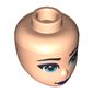 Minidoll Head Blue Eyes, Purple Eyeliner, Purple Lips