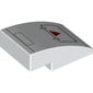 Slope Curved 3 x 2 No Studs with Hatch, Red Triangle print