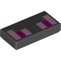 Tile 1 x 2 with Purple, Bright Pink Squares (Minecraft)
