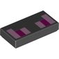 Tile 1 x 2 with Purple, Bright Pink Squares (Minecraft)