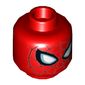 Minifig Head Spider-Man, Large White Eyes, Dark Red Web Print