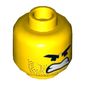 Minifig Head Rex Dangervest, Dual Sided, Eyebrows, Stubble, Open Smile / Open Mouth Angry Print [Hollow Stud]